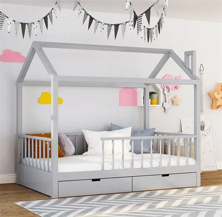 

#Pine Bed Solid Wood Baby Child Student Single Double Princess Bed Wooden Frame Photography Photo House Props Bed