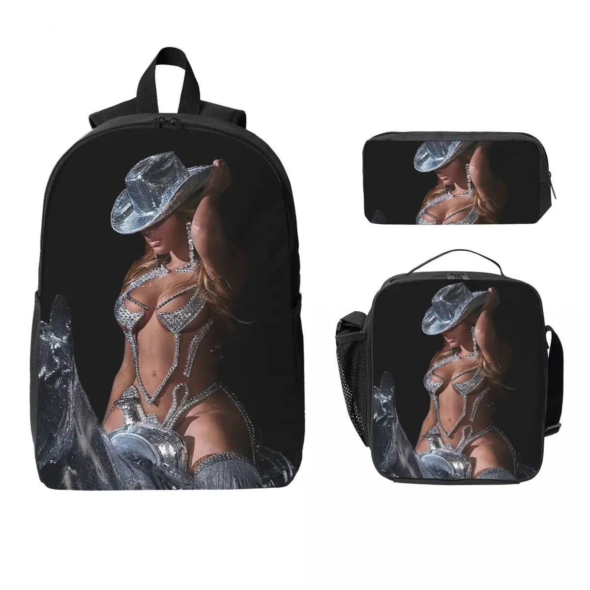

Bey My House Singer Beyonce Renaissance Tour Backpack BookBag School Bag Shoulder Bags 3ps Insulated Lunch Bag Pencil Case