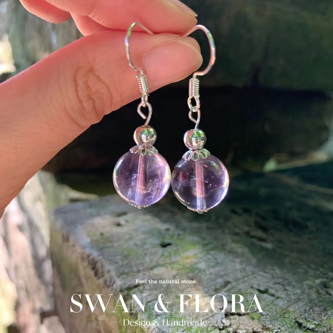 

Natural Amethyst Earrings Silver 925 Hanging Earrings Original Gemstone Women High Quality Jewelry Design Handmade