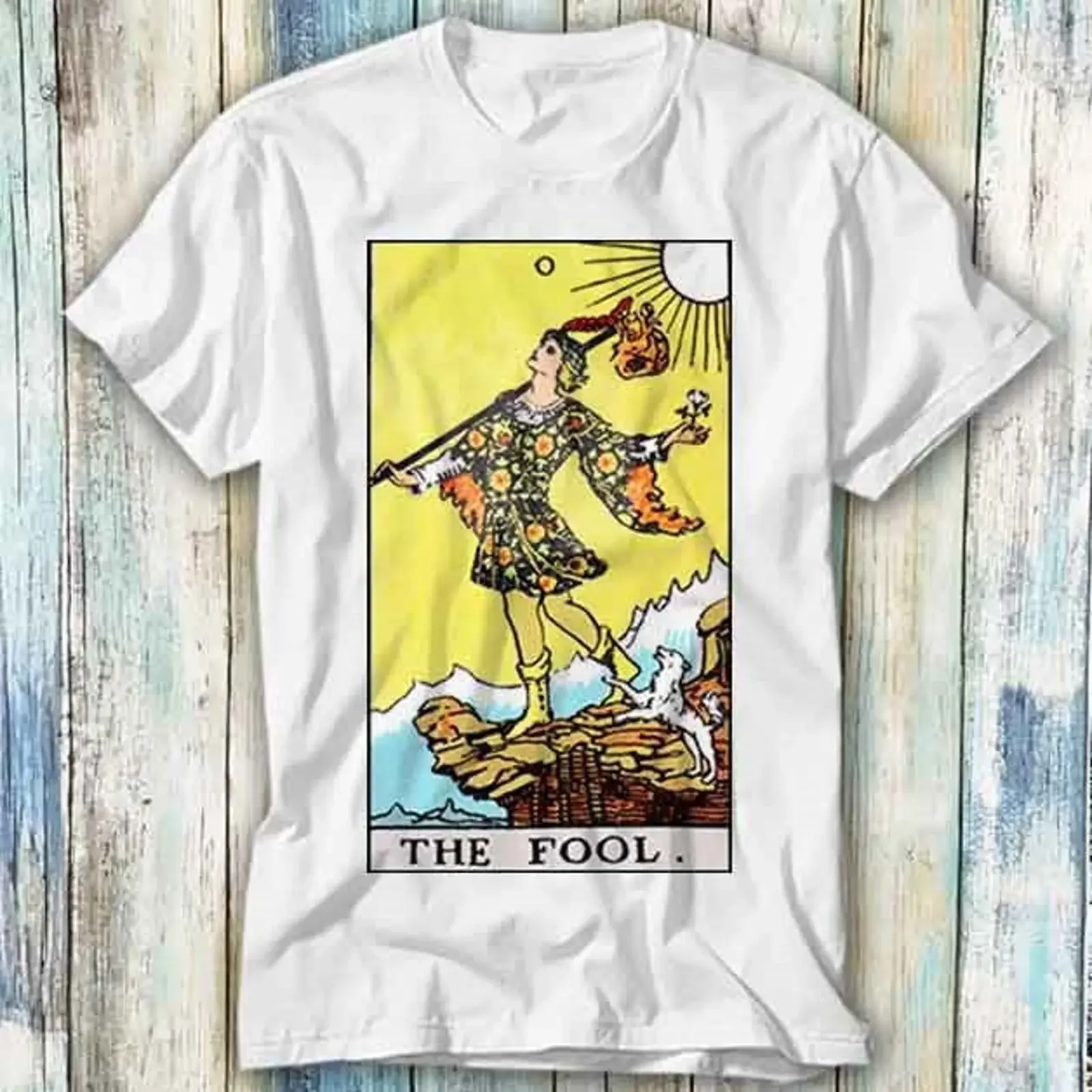 Tarot The Fool Play Card T Shirt Meme Funny Top Style Gamer Movie Music 1059 vintage Washed Slightly Top For Everyday Wear