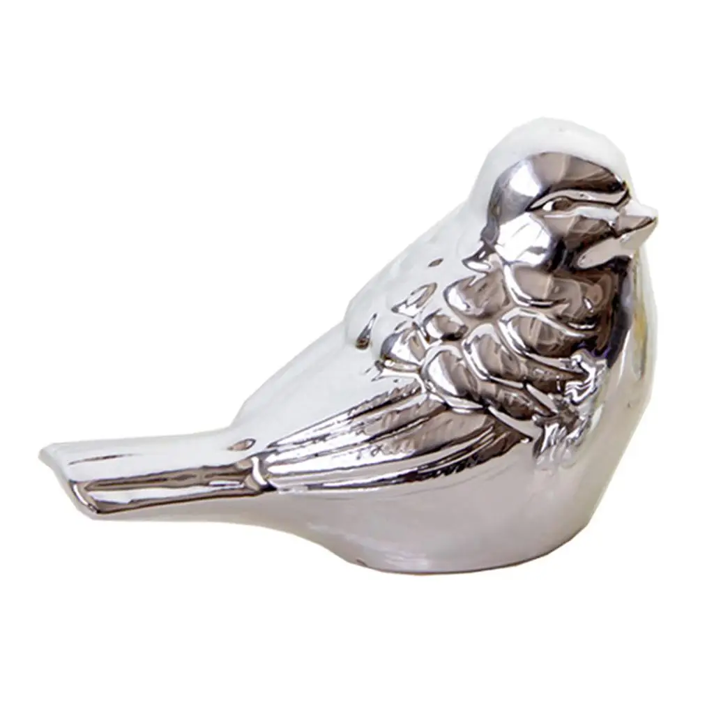 Bird Shape Ceramic Ornament Statue Figurine Photo Props Decorations for Silver