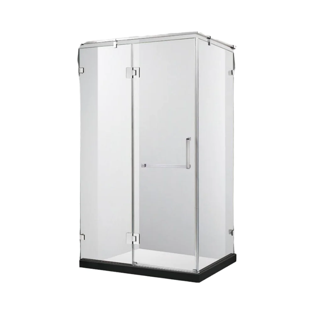 Sliding style rectangular tempered glass shower room waterproof rust-proof polished surface treatment straight hotel bathroom