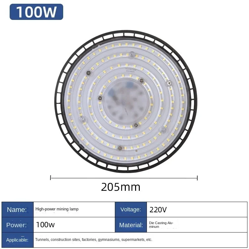 Luces LED UFO superbrillantes para techos altos, lámparas impermeables de 100/150/200W para garaje, taller, mercado Industrial y comercial