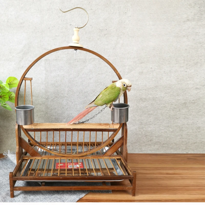 

Round Portable Decoration Bird Cages Budgie Parrot Outdoors Carrier Bird Cages Luxury Park Cage Oiseau Birds Supplies WZ50BC