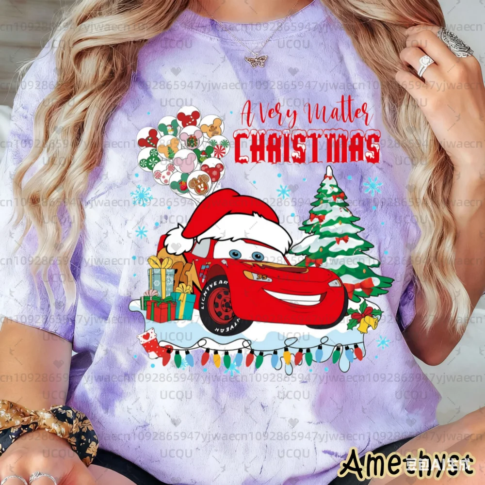 عيد الميلاد البرق ماكوين المرأة الرجال قصيرة الأكمام التعادل صبغ تي شيرت حفلة الهالوين المحملة جاك Skellington سالي صفر تي شيرت #5