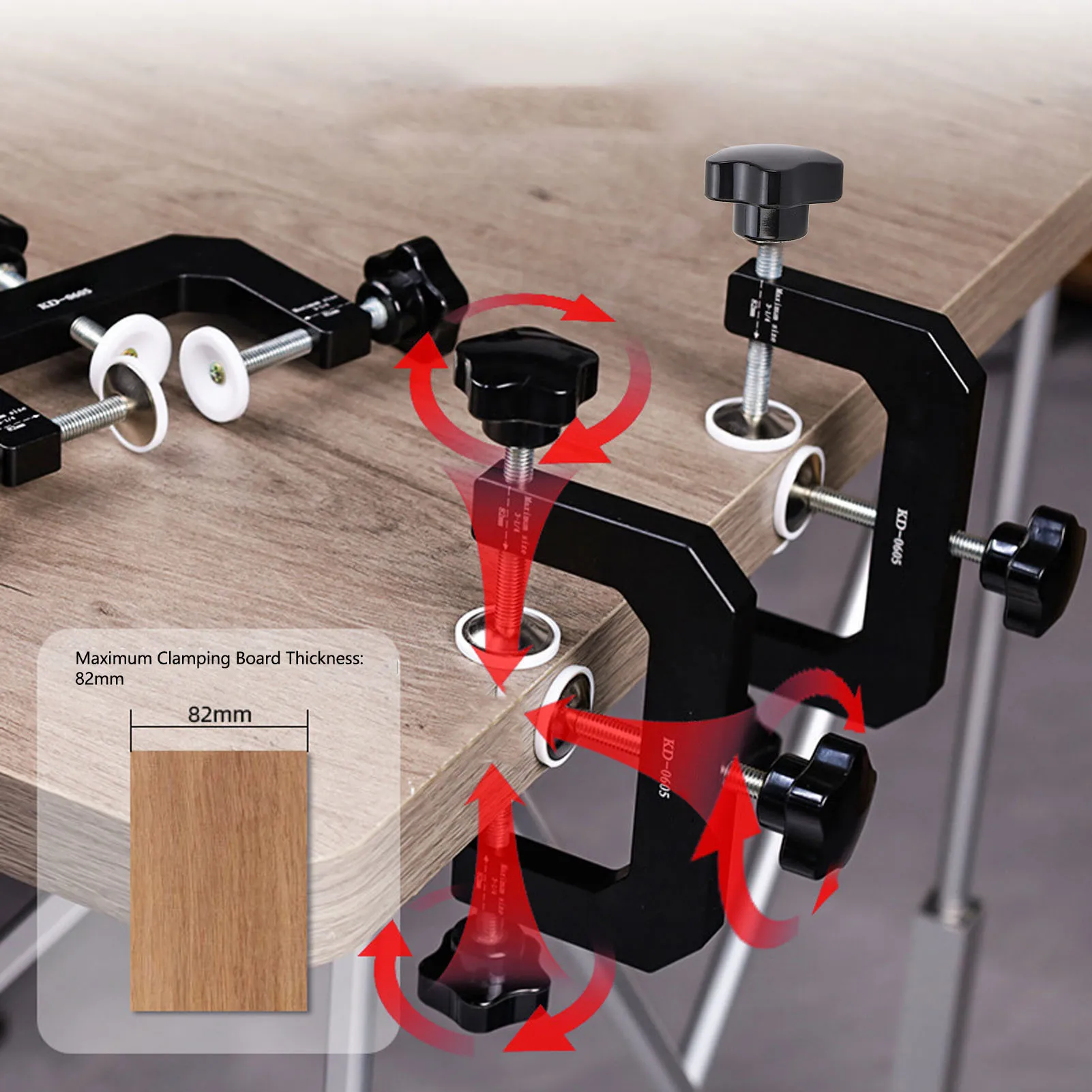 3 Way G Clamp Aluminium Alloy Multifunctional G Clamps Vise Edging Clamp for Woodworking