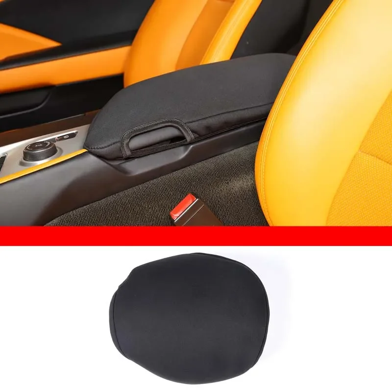 

For Chevrolet Corvette C7 2014-2019 Car center console armrest box protective cover cloth / plaid leather Auto Accessories