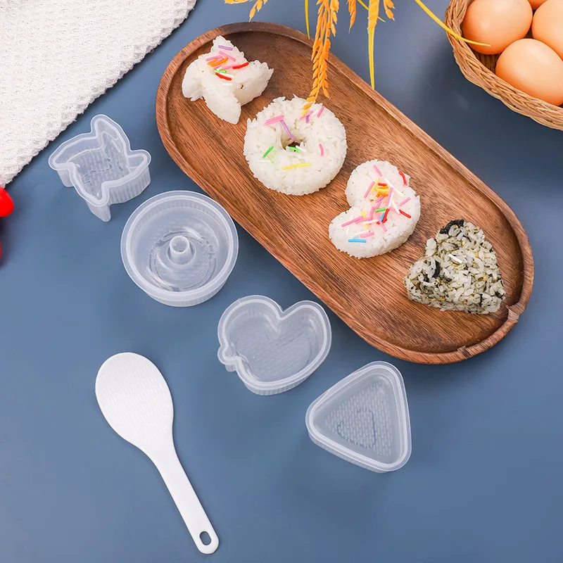Juego de Moldes para Bolas de Arroz con Forma de Dibujos Animados, Molde para Sushi, Molde para Bolas de Arroz, Prensa para Bento, Herramientas Japonesas para Hacer Bolas de Arroz, Accesorios de Cocina