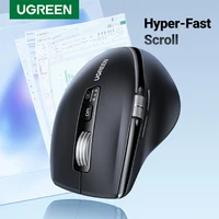 UGREEN-ratón inalámbrico Hyper-Fast Scroll, dispositivo ergonómico con Bluetooth 5,4, 2,4G, 5000DPI, para MacBook, tabletas, ordenadores portátiles, PC
