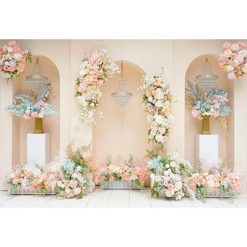 Avezano Wedding Photography Background Flower Wall Romantic Floral Bridal Shower Girl Birthday Party Backdrop Photo Studio Decor