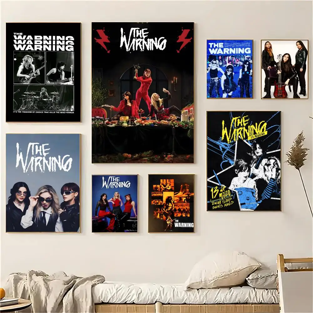 The Warning Band Hard Rock Poster Self-adhesive Decal Living Room Bedroom Party Bar Decor Moisture-proof Fade-resistant HD
