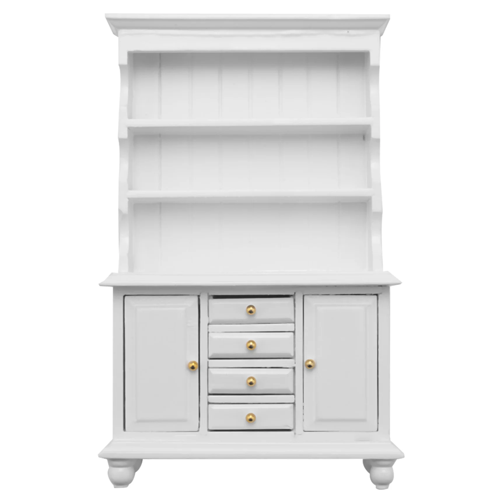 1/12 Miniature Furniture Multifunction Wood Cabinet Bookcase White