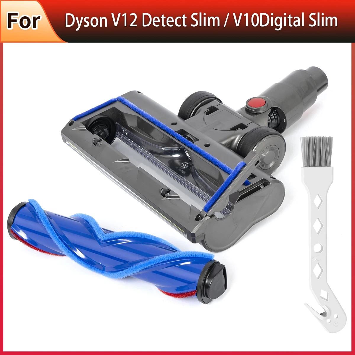 Electric Vortex Brush Head Replacement for Dyson V12 Detect Slim V10 Digital Slim Vacuum Cleaner for Carpet Wooden Floor