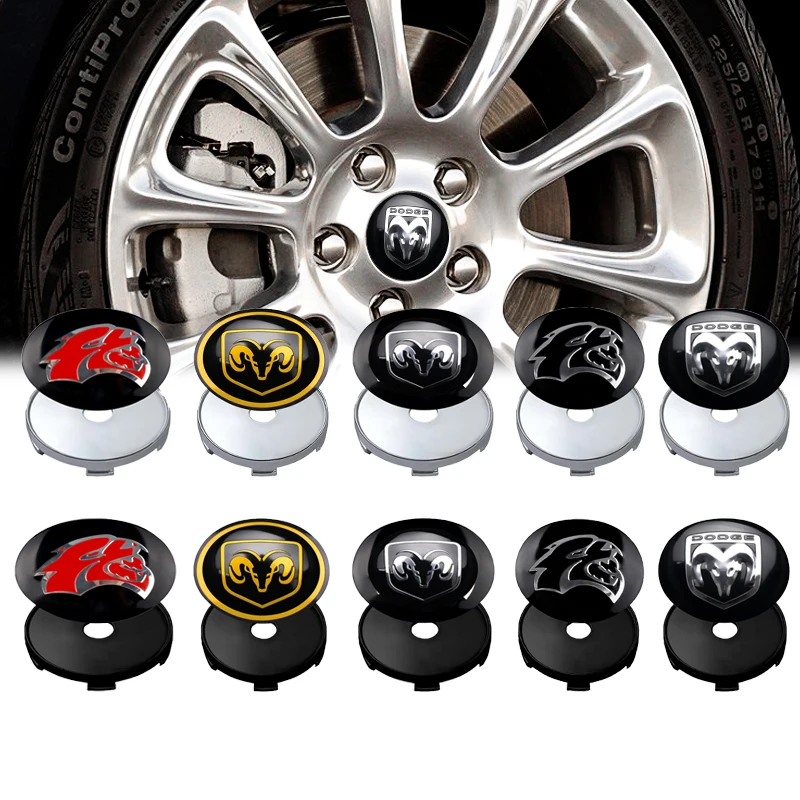 

56mm/60mm Car Wheel Center Tire Dust Cover Sticker Decal Accessories For Dodge Durango Caliber Challenger Dakota Ram Sprinter