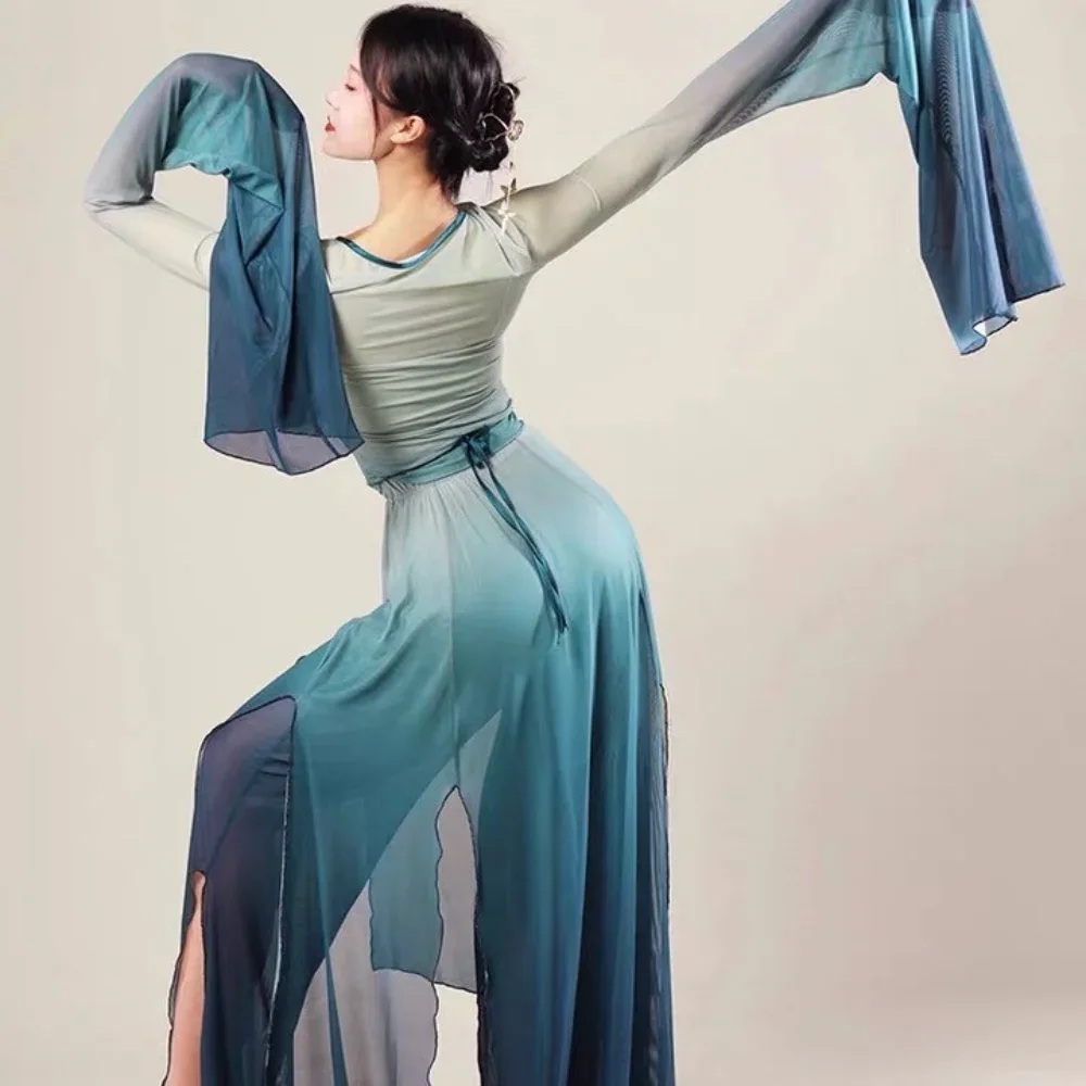 classical-dance-body-rhyme-gauze-dress-elegant-fairy-top-split-skirt-chinese-ancient-folk-dance-performance-stage-clothes