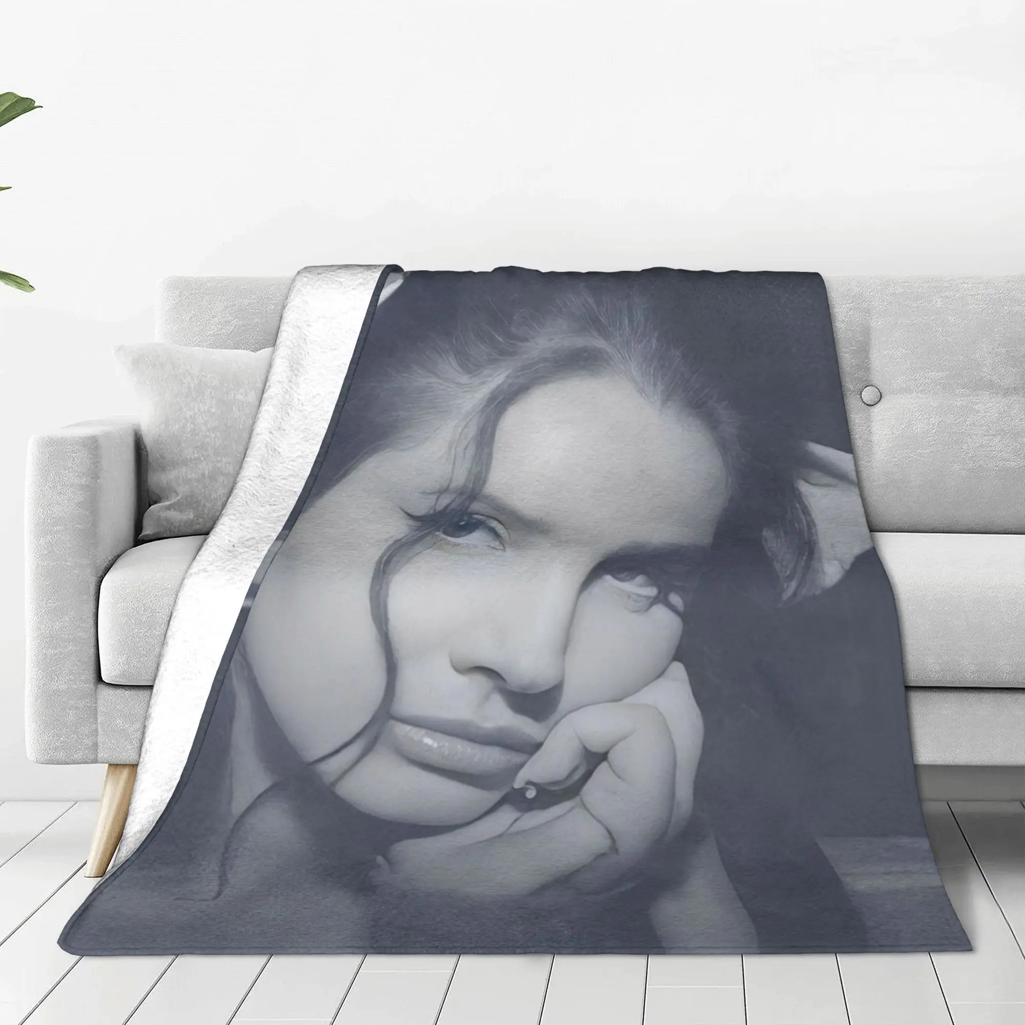 American Singer Lana Del Rey Blanket Pop Culture Music Flannel Novelty Soft Throw Blanket for Home Spring/Autumn