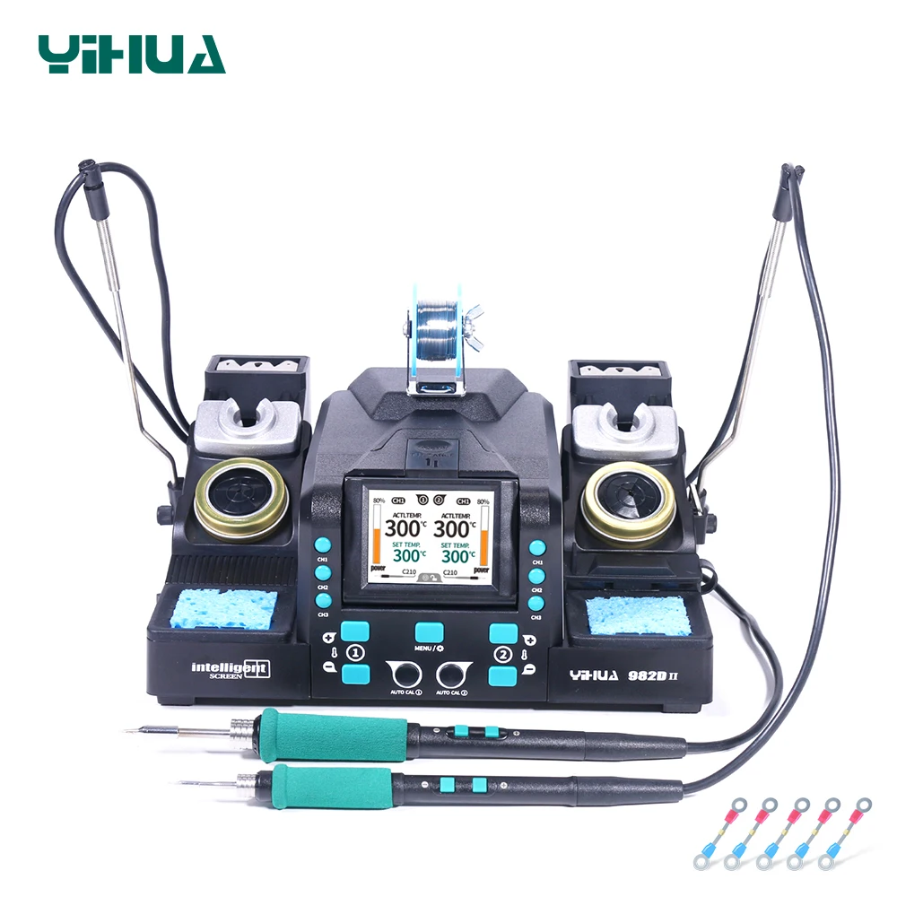 YIHUA 982D-II Dual Iron Tip Soldering Station C210 C245 Precision Handle Soldering Station Auto Temperature Calibration Station