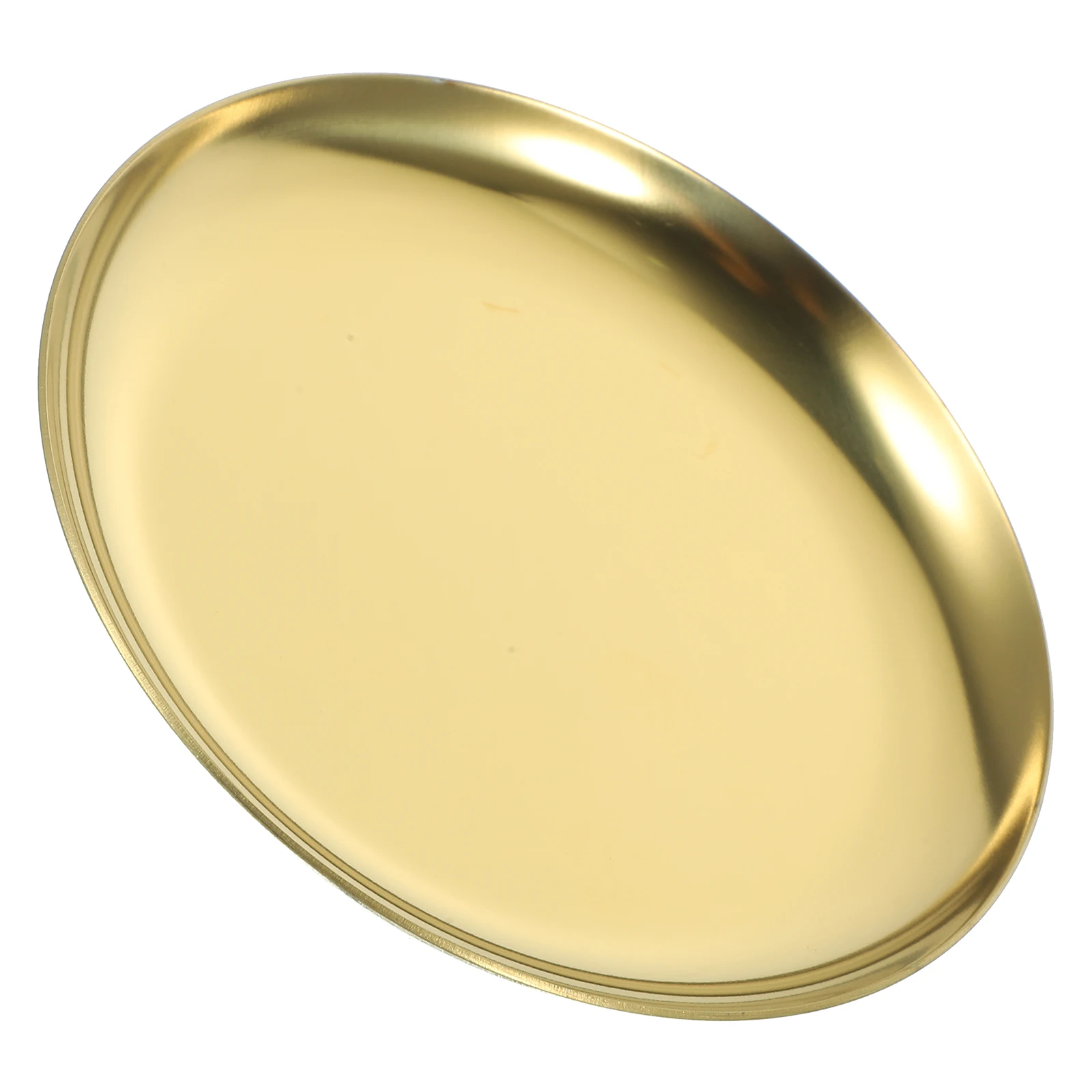 علبة مجوهرات معدنية مستديرة طبق من الفولاذ المقاوم للصدأ إكسسوارات على الطراز الشمالي حامل حلقة القرط منظم سطح المكتب لوحة حلية