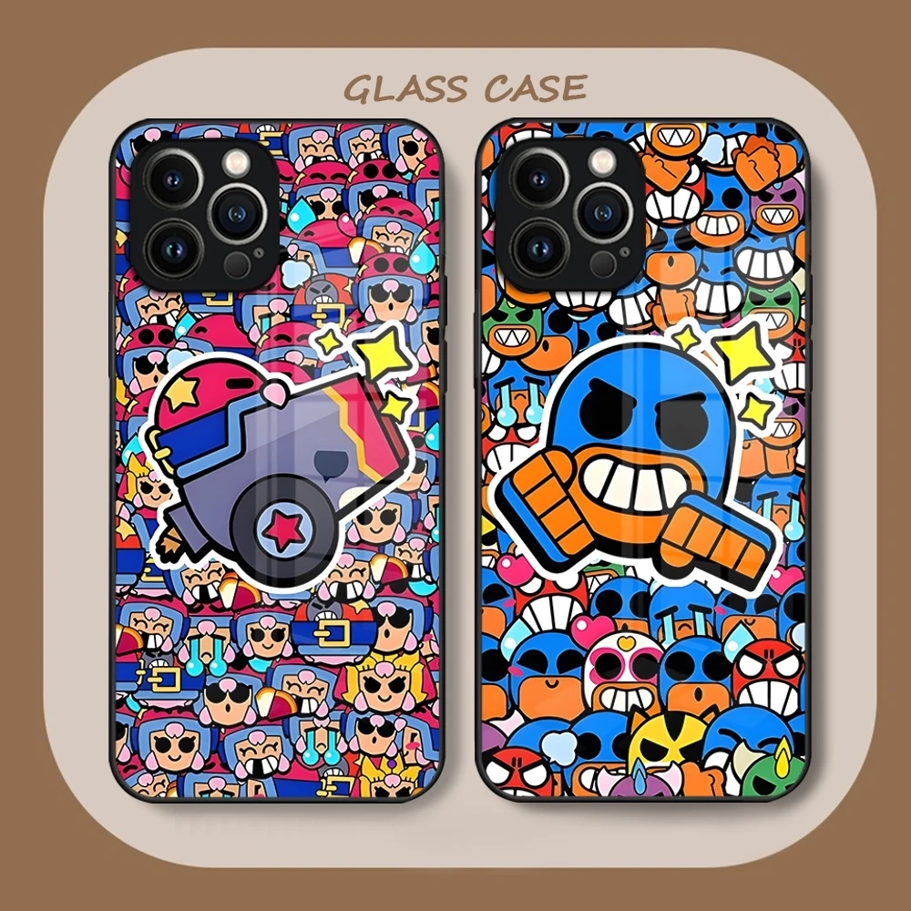 Чехол для телефона B-BrawlES S-StarsES из закаленного стекла для iPhone 15 12 14 13 11 Pro XS Max Plus Mini X XR 8 7 6s SE2020