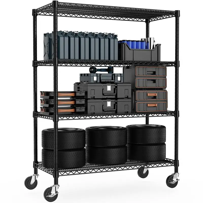 

176 lbs Metal 4-Tier Shelf for Garage, Pantry, Warehouse, Basement, Storage Rack Unit, Organizer, 23.6" D x 53.2" W x 73.6" H