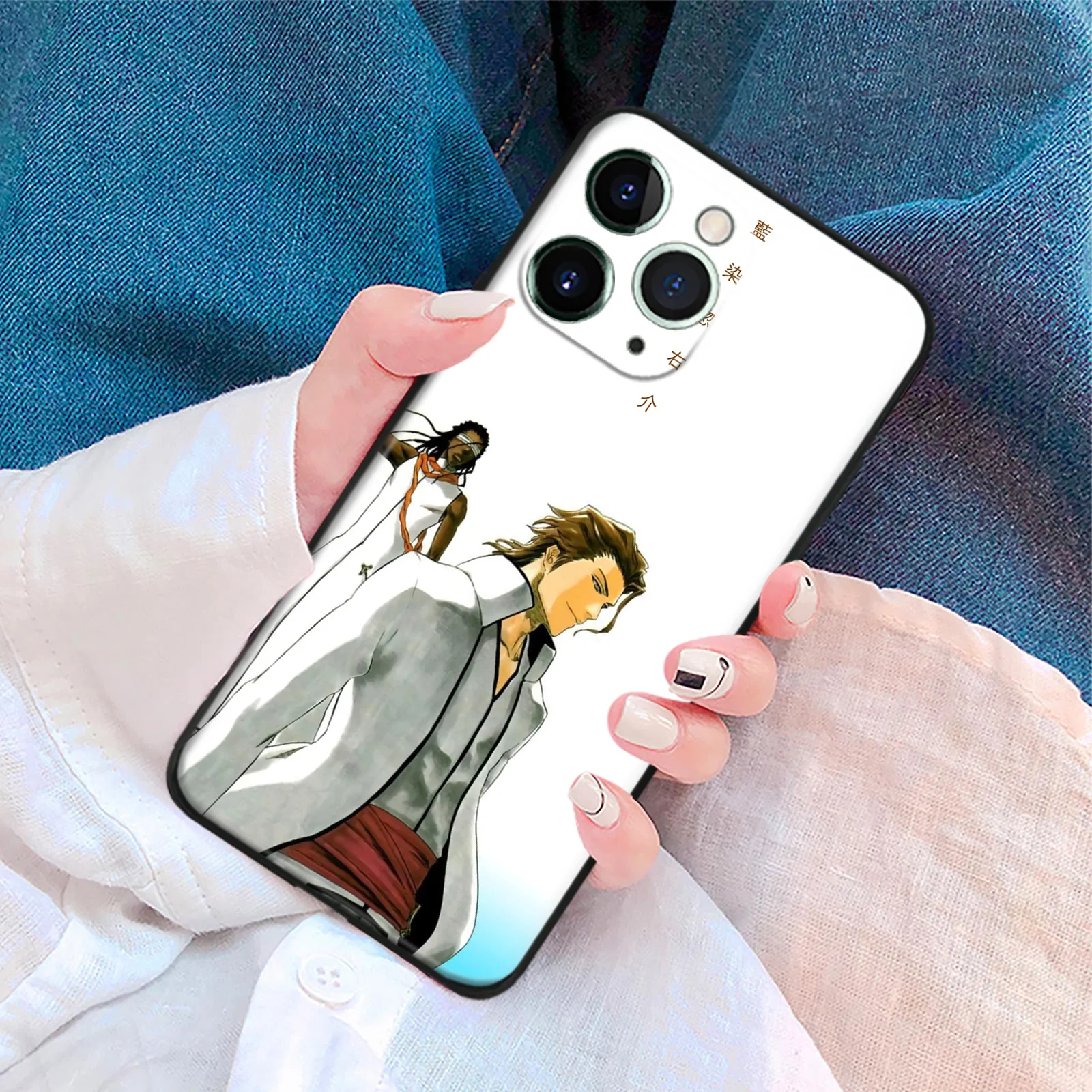 Sosuke Aizen Anime Protective Shell Soft Silicone Phone Case for iPhone 16 15 14 11 Pro Max 7 8 15 16 Plus 12 13 Mini Xr Xs