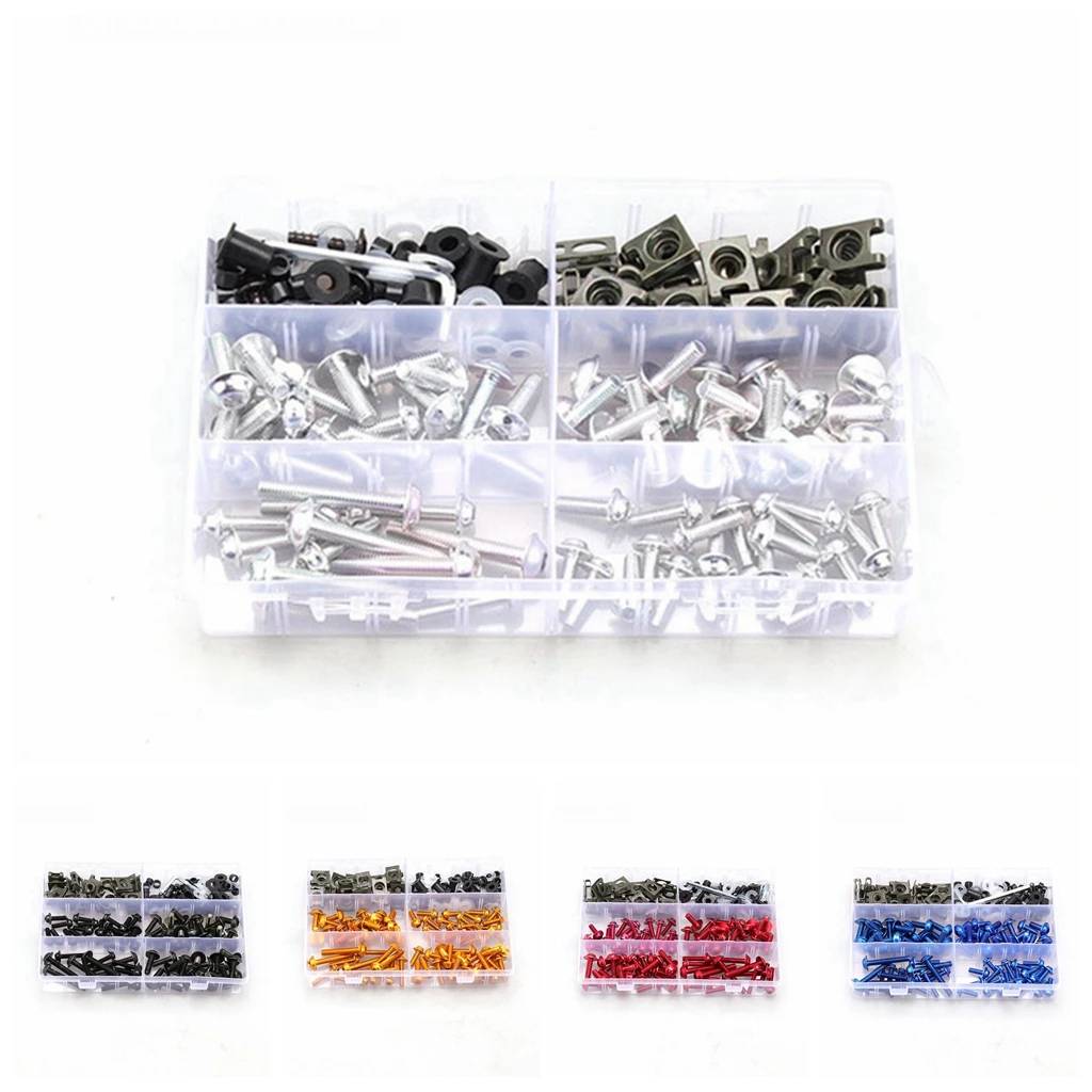 216PCS/Set CNC Alloy M6 M5 Fairing Bolts Kit Bodywork Screws Nut For YAMAHA YZF R1 R1M R15 R25 R3 R6 R125 R15 R25 MT03 MT07 MT09