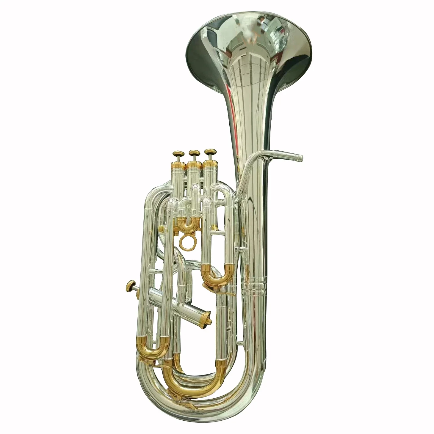 

High Quality Gold Lacquer Brass Instruments Factory Selling Baritone Horn From China