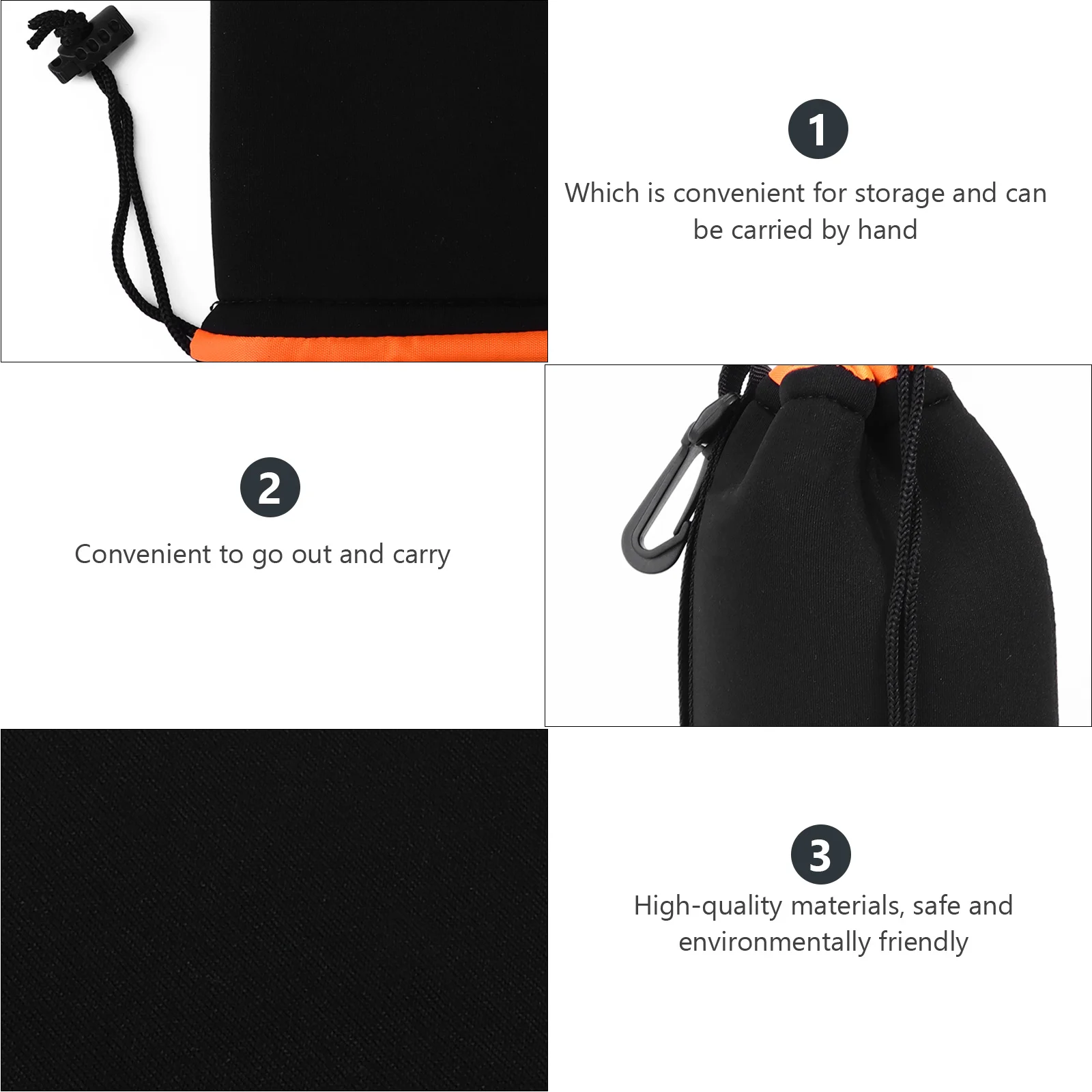 

Neoprene Camera Lens Pouch Drawstring Shockproof Waterproof Dustproof Case Bag for Dslr Lens Protective Accessories