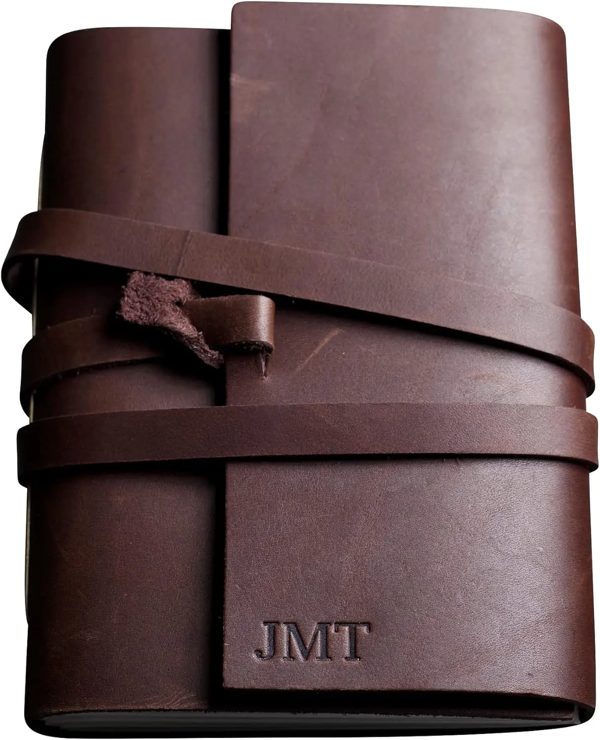 

Ox & Pine Personalized Wrapped Leather Journal - Made From Full Grain Leather - Notebook or Sketchbook (5x7, Unlined Paper