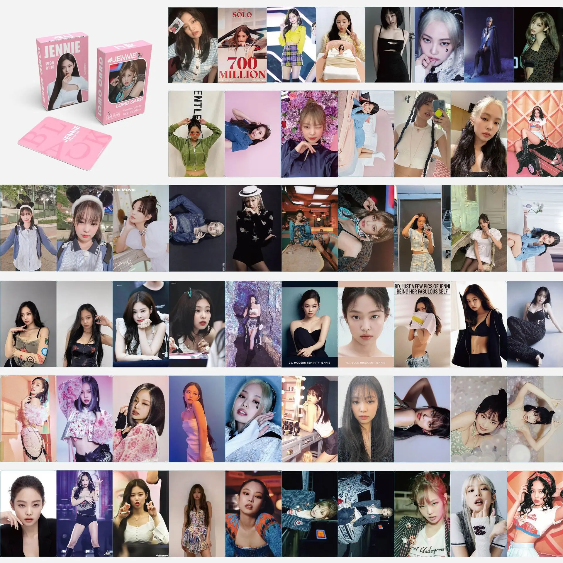 Summary Link KPOP JENNIE 55PCS Lomo Card Mantra Album Special Laser Card Waterproof Photocards Fans Collection Gift Surround