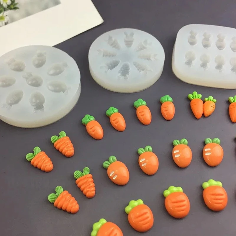 

NEW High Temperature Resistant Silicone Molds Mini Carrot Shape Cakes Molds Chocolate Candy Easter Cakes Baking Decoration