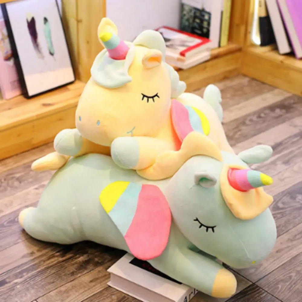 28CM birçok boyutu Unicorn Action Figure peluş oyuncak Huggable ayı bebek bebek kız uyku uzun yastık sevimli yatak Gir şenlikli hediye