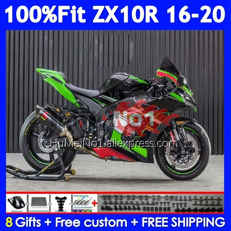 Green red Injection For KAWASAKI NINJA ZX 10R 10 R 1000 220No.176 ZX10R 16 17 18 19 20 ZX-10R 2016 2017 2018 2019 2020 Fairing