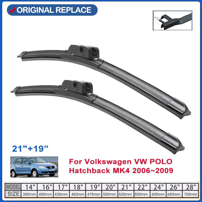 

for Volkswagen VW POLO Hatchback MK4 2006~2009 9N3 Car Wiper Blade Front Windscreen Wipers Car Accessories 2007 2008