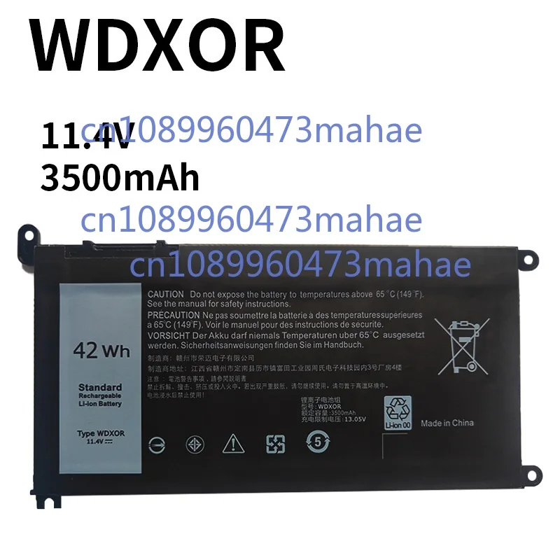 

WDX0R 42WH For DELL WDXOR Battery For DELL Latitude 3180 3189 3390 Vostro 14 5468 15 5568 Inspiron 13 5379 17 5767 5770 Laptop
