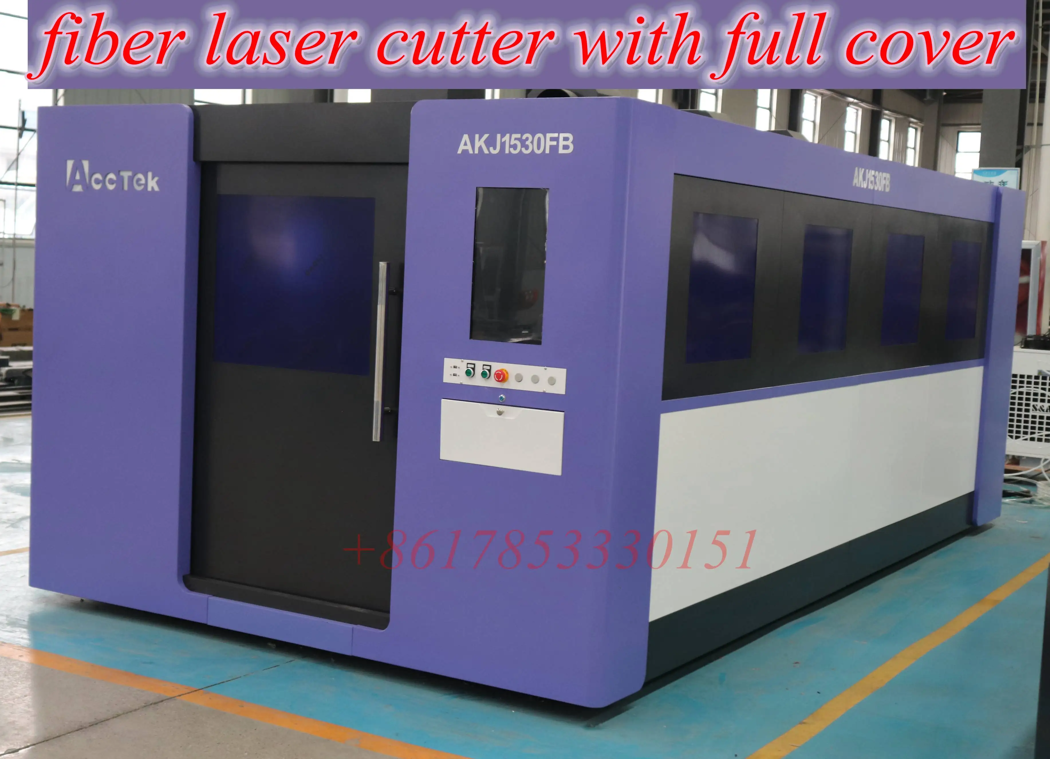 High Accuracy 3000W CNC Laser Cutting Machine Full Cover 1530 Fiber Laser Cutting Production