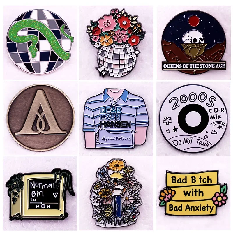 

Various Bands Logo Pin Metal Enamel Brooch Rock Music Arts Lapel Badge Hoodie Backpack Hat Pin Decorative Accessories Fans Gift