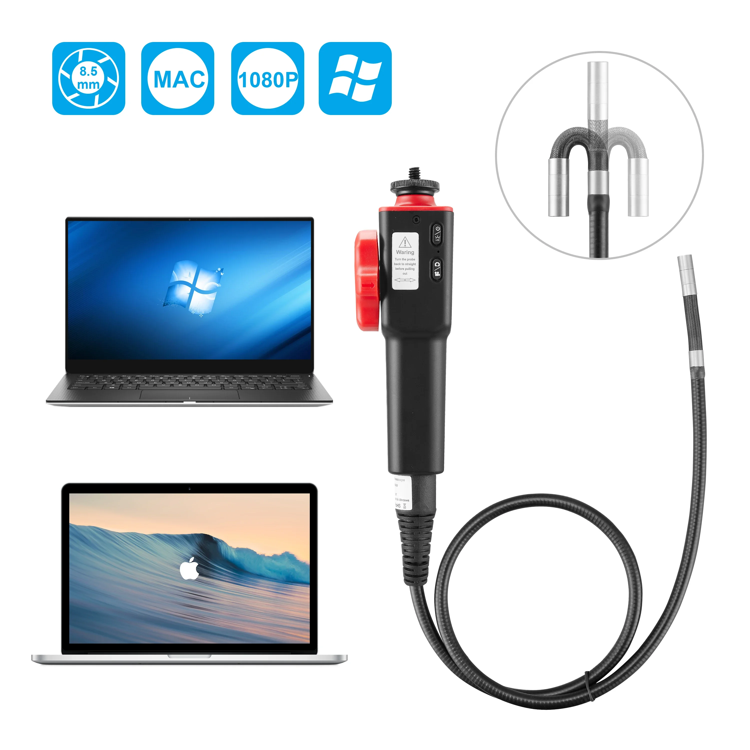 X2 1080P توجيه Borescope لمحرك الكربون بناء متوافق وأدوات تشخيص AUTEL وأدوات المركبات