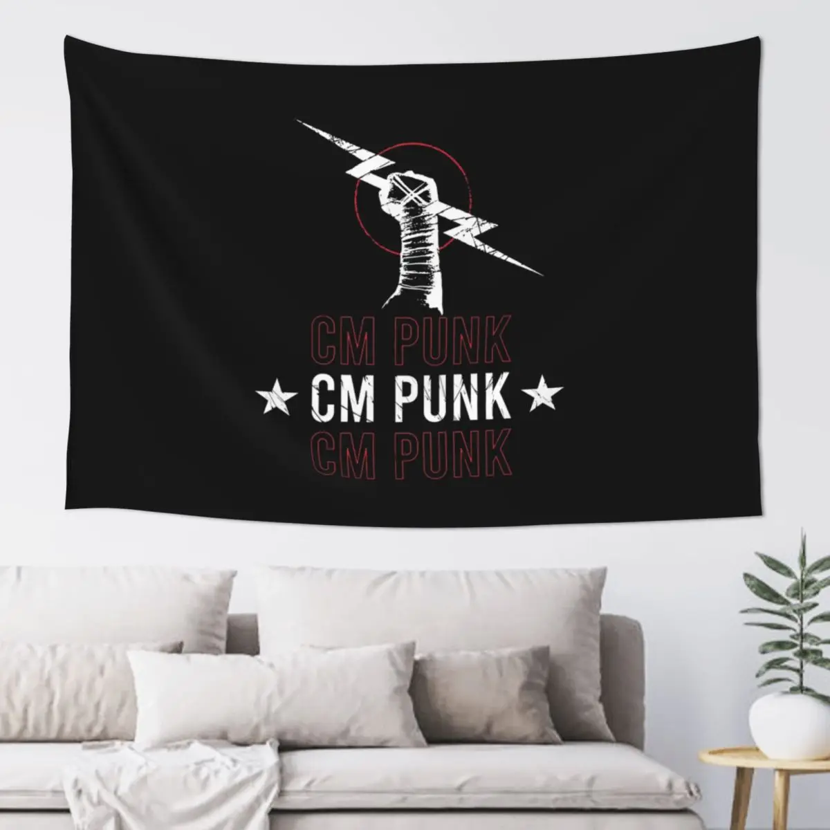 AEW CM Punk Pro Wrestling Tapestry Funny Wall Hanging Aesthetic Home Decoration Tapestries for Living Room Bedroom Dorm Room