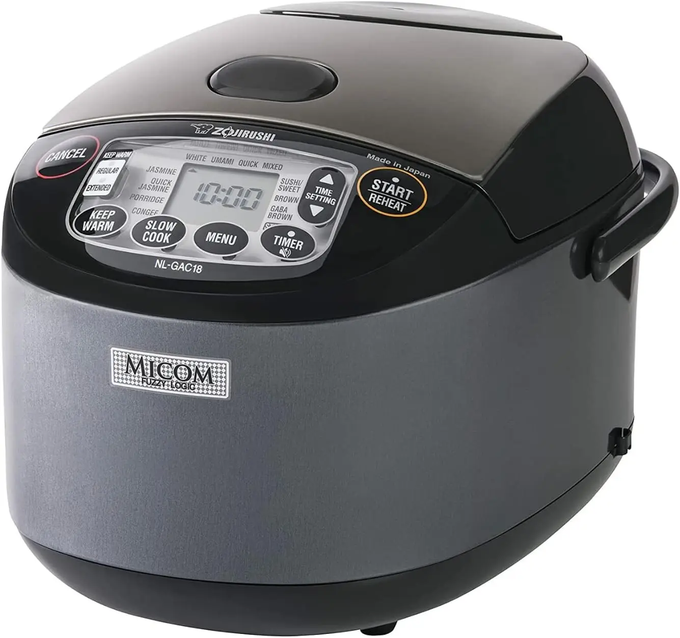 Cup (Uncooked) Rice Cooker and Warmer (Metallic Black)