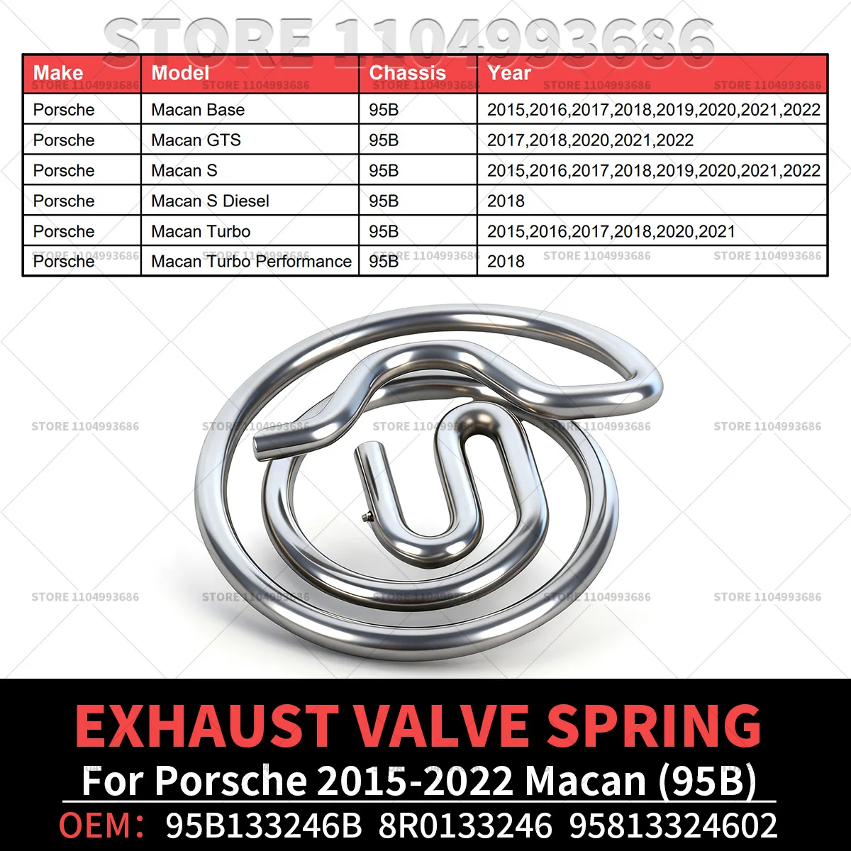 For 2015 2016 2017 2018 2019 2020 2021 2022 Porsche Macan（95B） Servomotor Electronic Exhaust Actuator Control Valve Spring