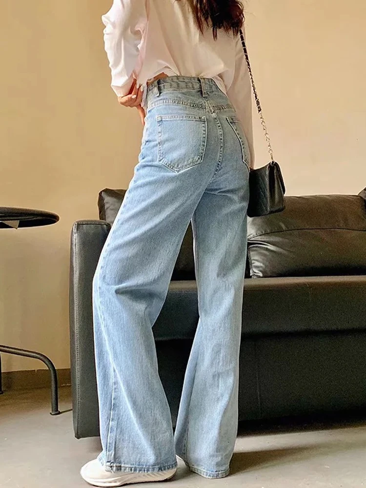 GOPLUS Jeans Woman Y2k Wide Leg Pants High Waist Mom Jeans Korean Fashion Denim Trousers Blue Jean Pantalon Large Femme C11855