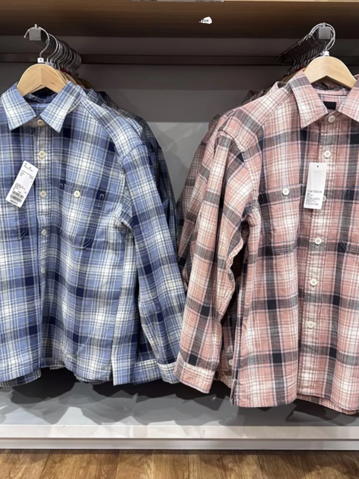 

Men's Long Sleeve Plaid Shirt Women's Spring Cotton Bamboo Stem Thin Outerwear Standard Fit Youth Fashion Polyester Fiber