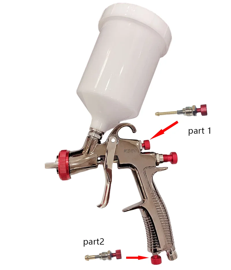 R500 LVLP Spritzpistolenteile, Teile des Luftstromregelventils für R500 Lackierpistolen