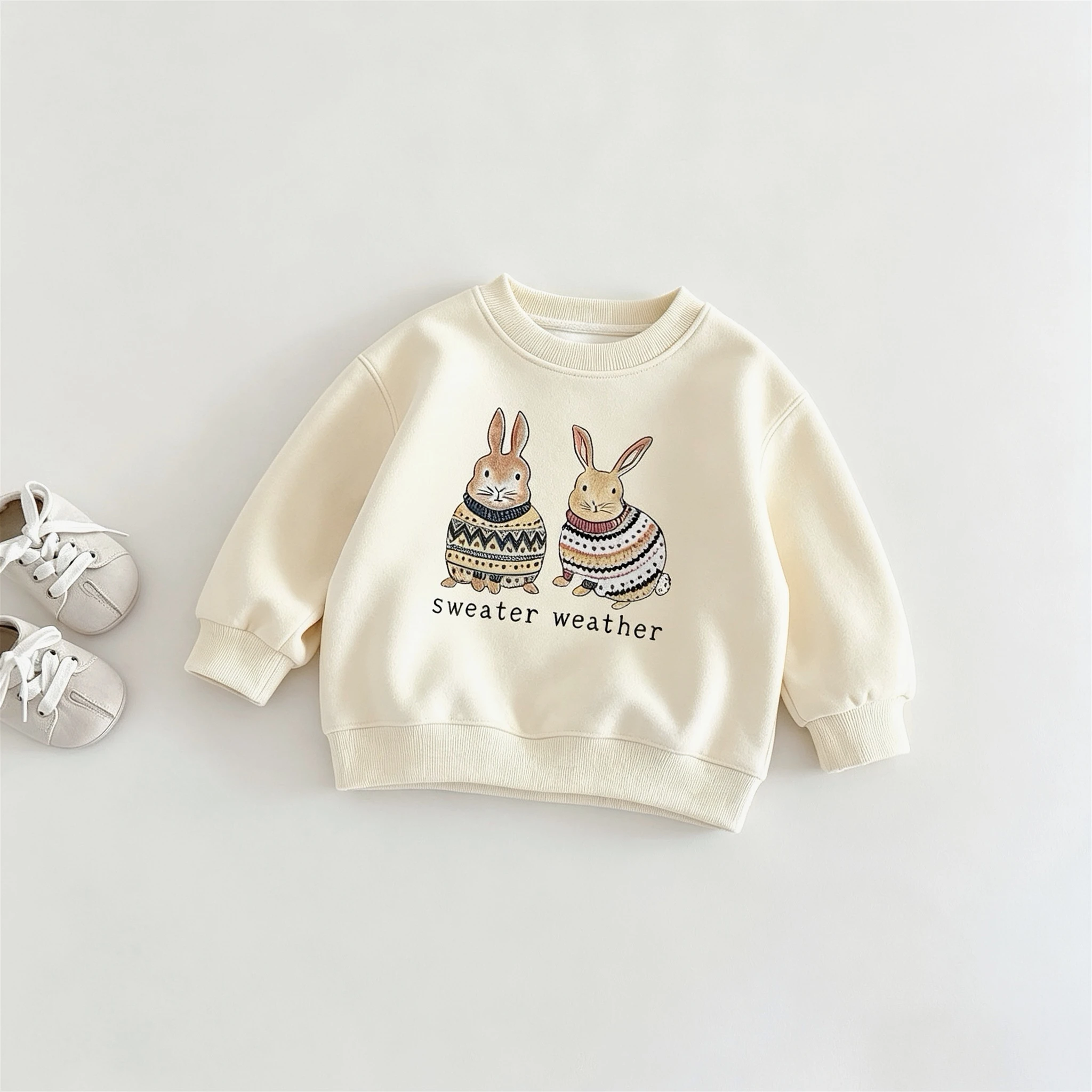Korean Style Girls Sweatshirts Autumn Clothing Printed Fashion Casual Round Collar Hoodie Children's Wear Tops Long-sleeved - view 3