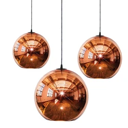 Wonderland LED Chandelier Ball Light Pendant Lamp Glass Ball Light Luster Modern Copper Sliver Shade Mirror Christmas