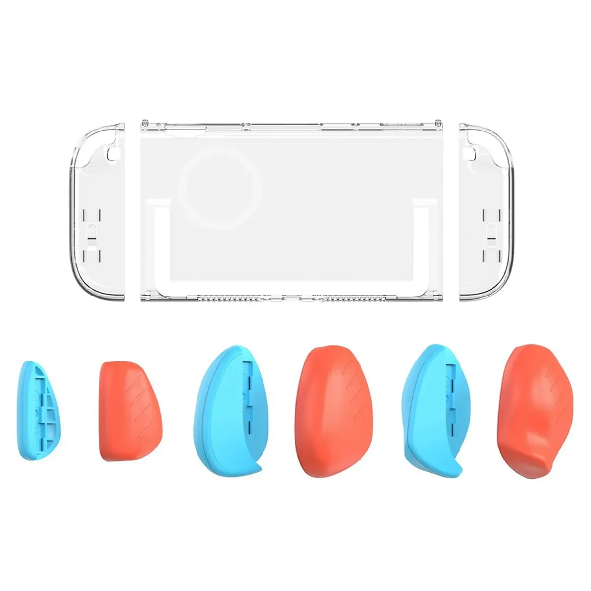 618 Mega Sale-Transparent Shell+Grip Case Kit for Switch2 Game Console Ergonomic Grip Protector Case Shell Cover with Replace Gr
