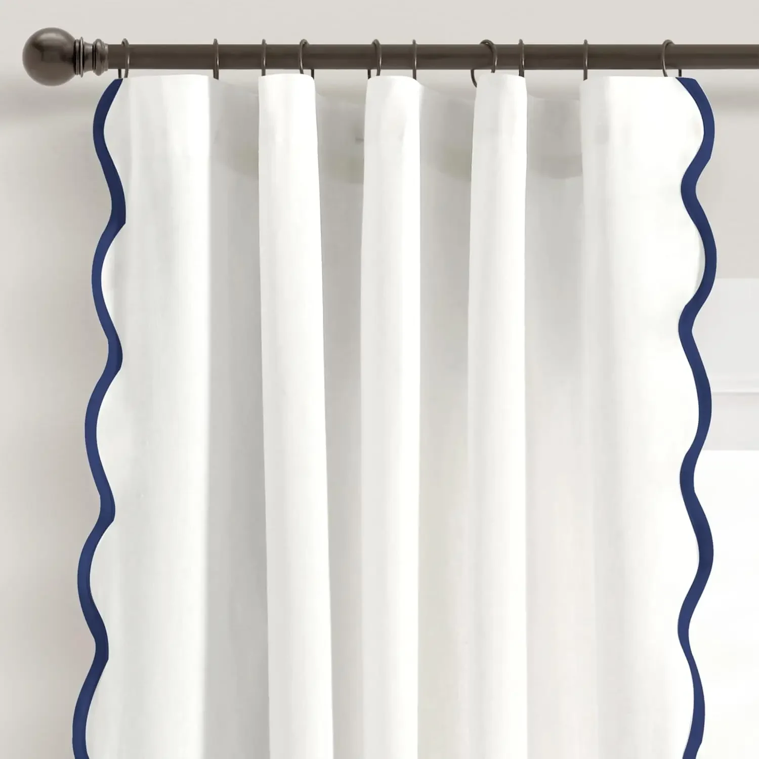 Decor Coastal Chic Scallop Edge Window Curtain Panel Pair, 52