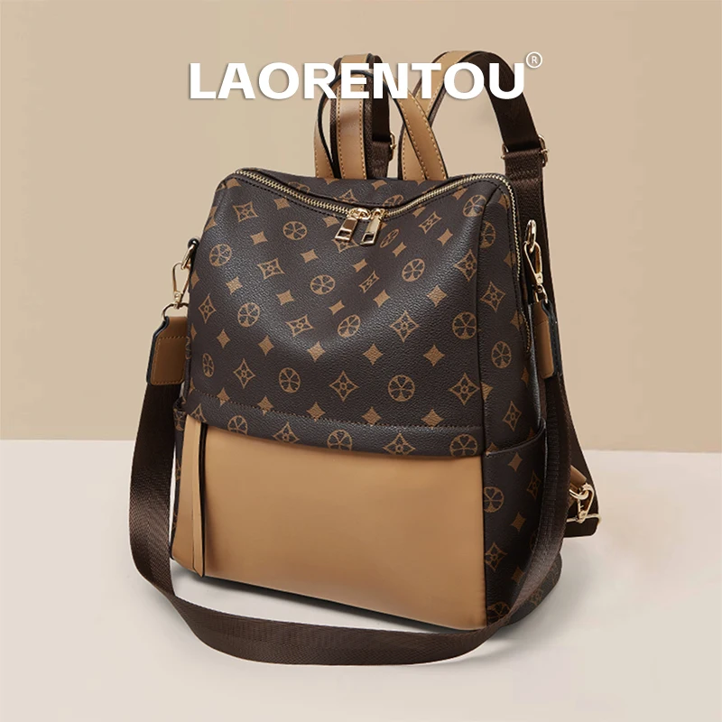 Commuting large capacity backpack, women's fashion vintage single shoulder travel backpack