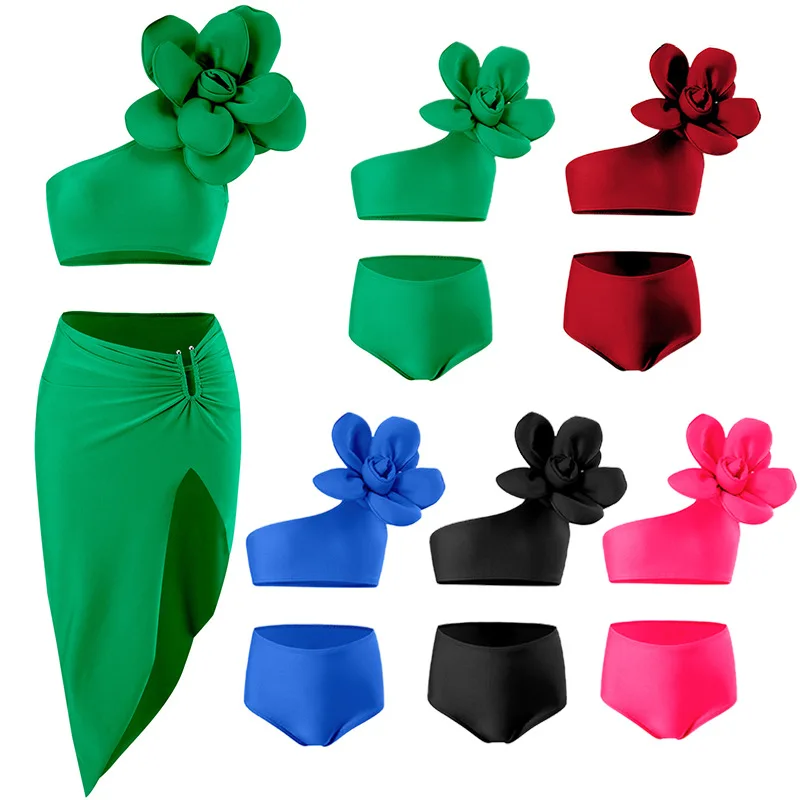 3 шт., женский купальник с большими цветами, на лето
